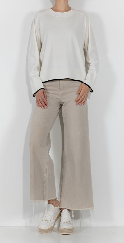 ESISTO Pullover mit Kontrastabschlüssen