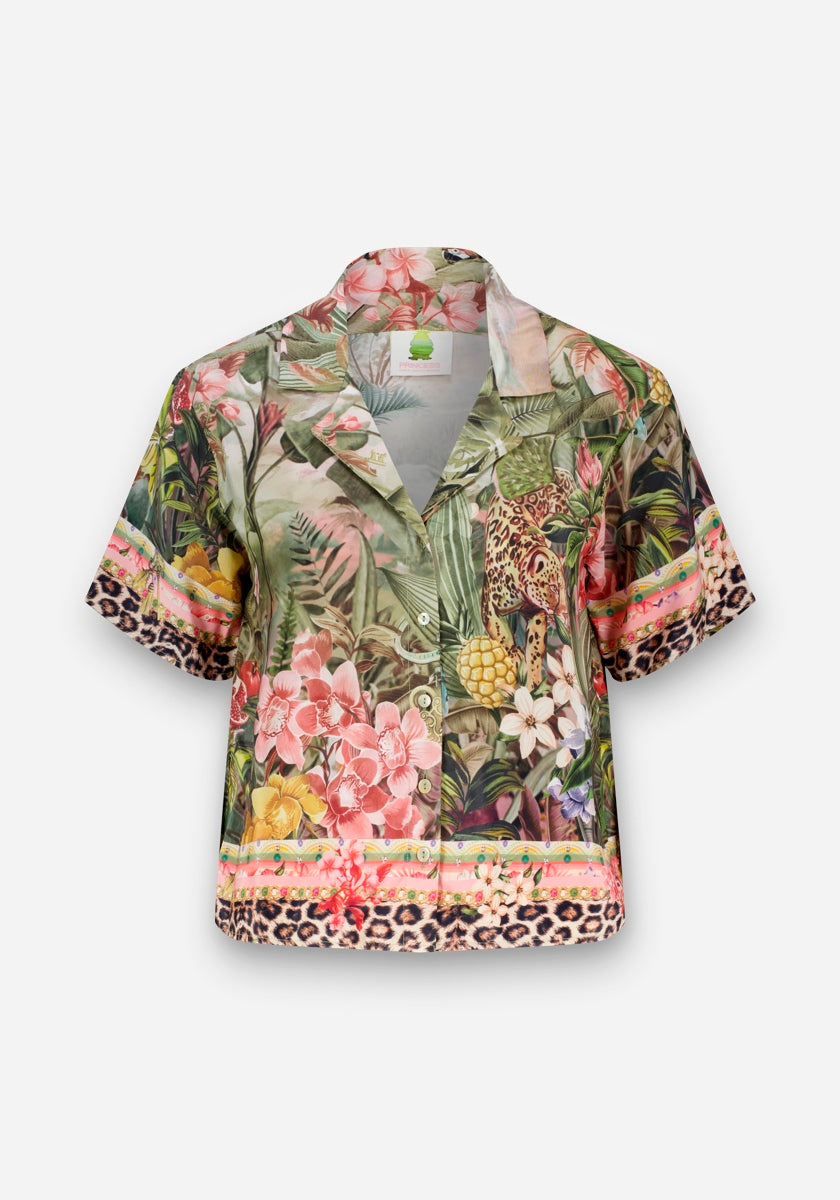 PRINCESS Viskosebluse Jungle Leo
