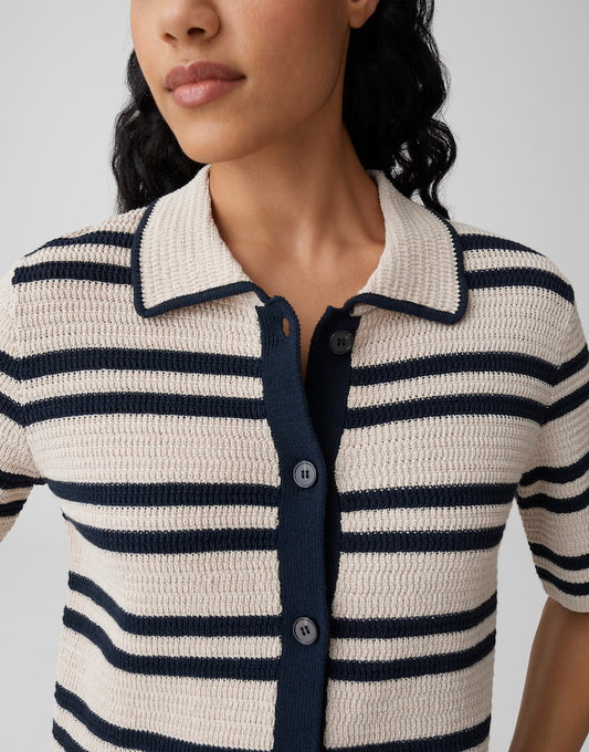 OPUS gestreifter Strickcardigan Dertiny