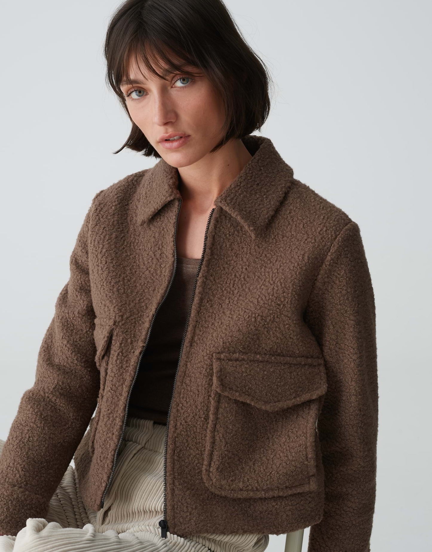 OPUS Jacke Holma in Bouclé Optik