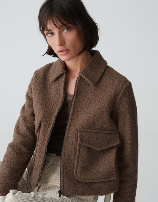 OPUS Jacke Holma in Bouclé Optik