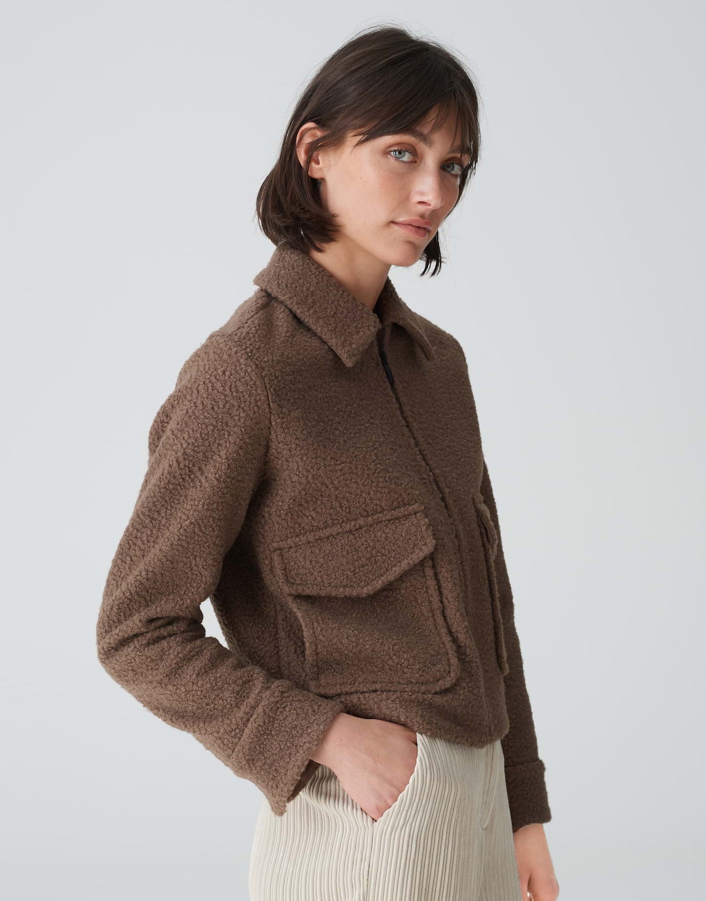 OPUS Jacke Holma in Bouclé Optik