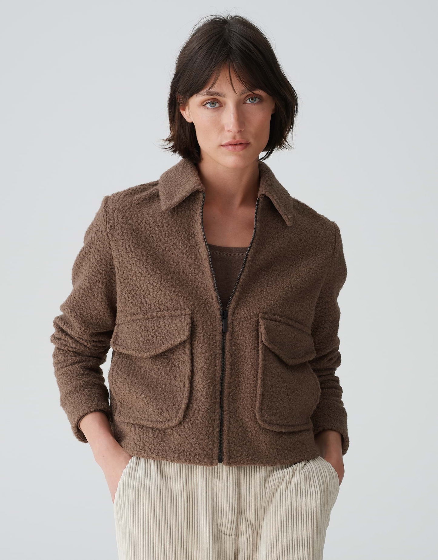 OPUS Jacke Holma in Bouclé Optik