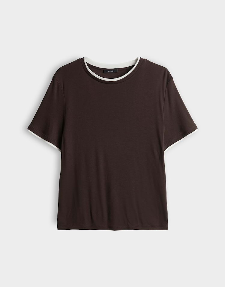 OPUS Shirt Soppel mit Kontrast-Paspel