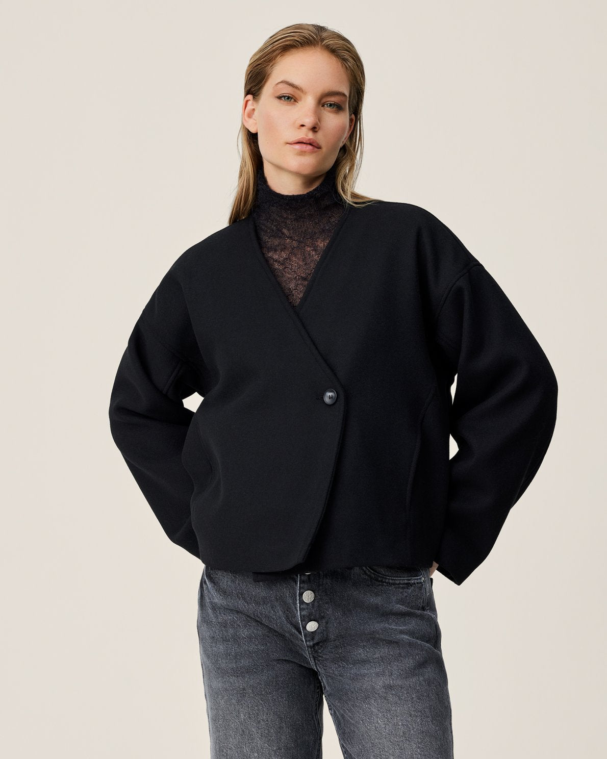 MOSS COPENHAGEN Jacke mit abnehbaren Schal Syden