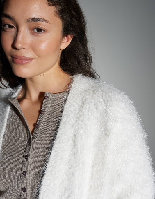 OPUS flauschige Strickjacke Deder