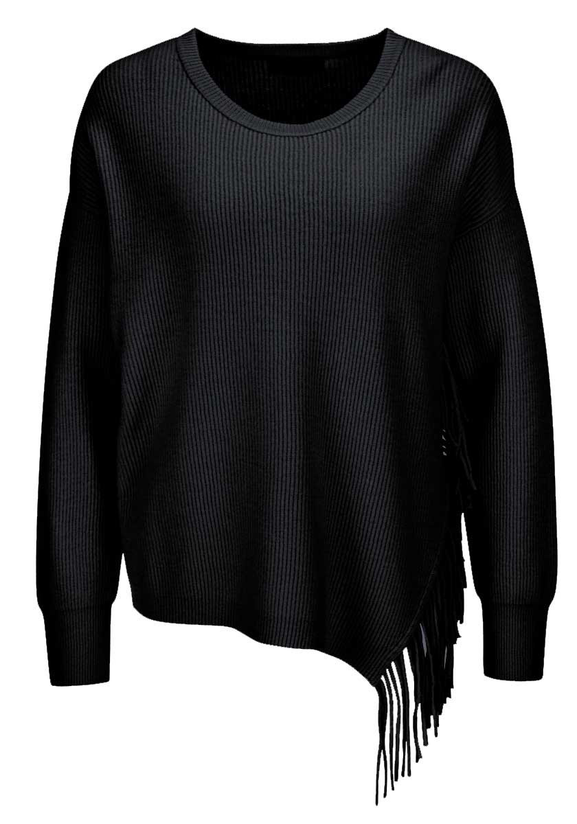 PRINCESS Pullover mit asymetrischen Fransen