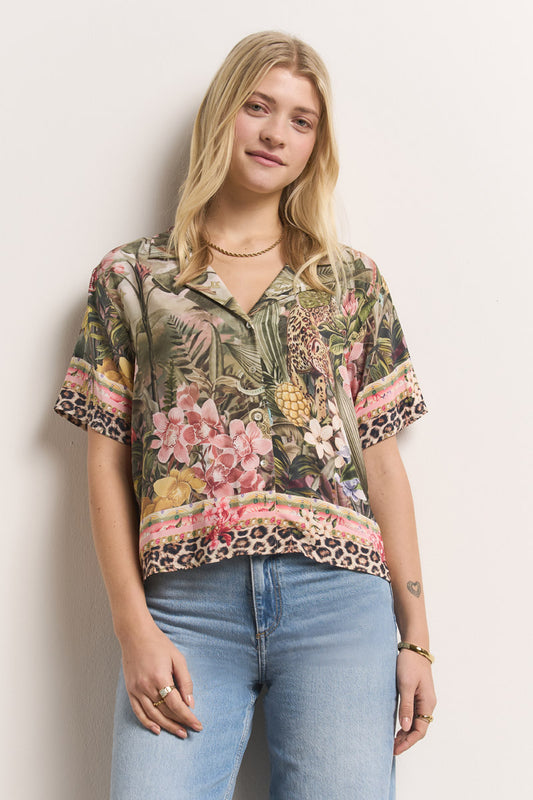 PRINCESS Viskosebluse Jungle Leo