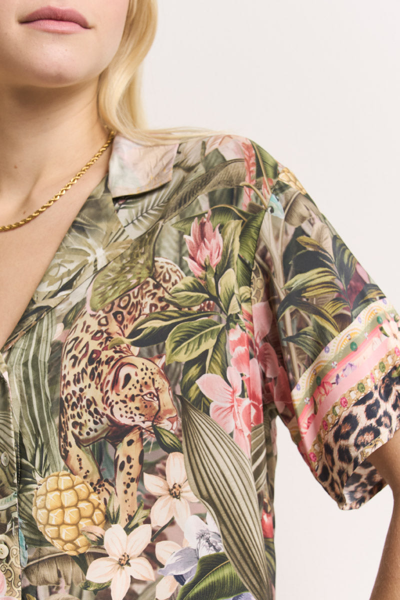 PRINCESS Viskosebluse Jungle Leo