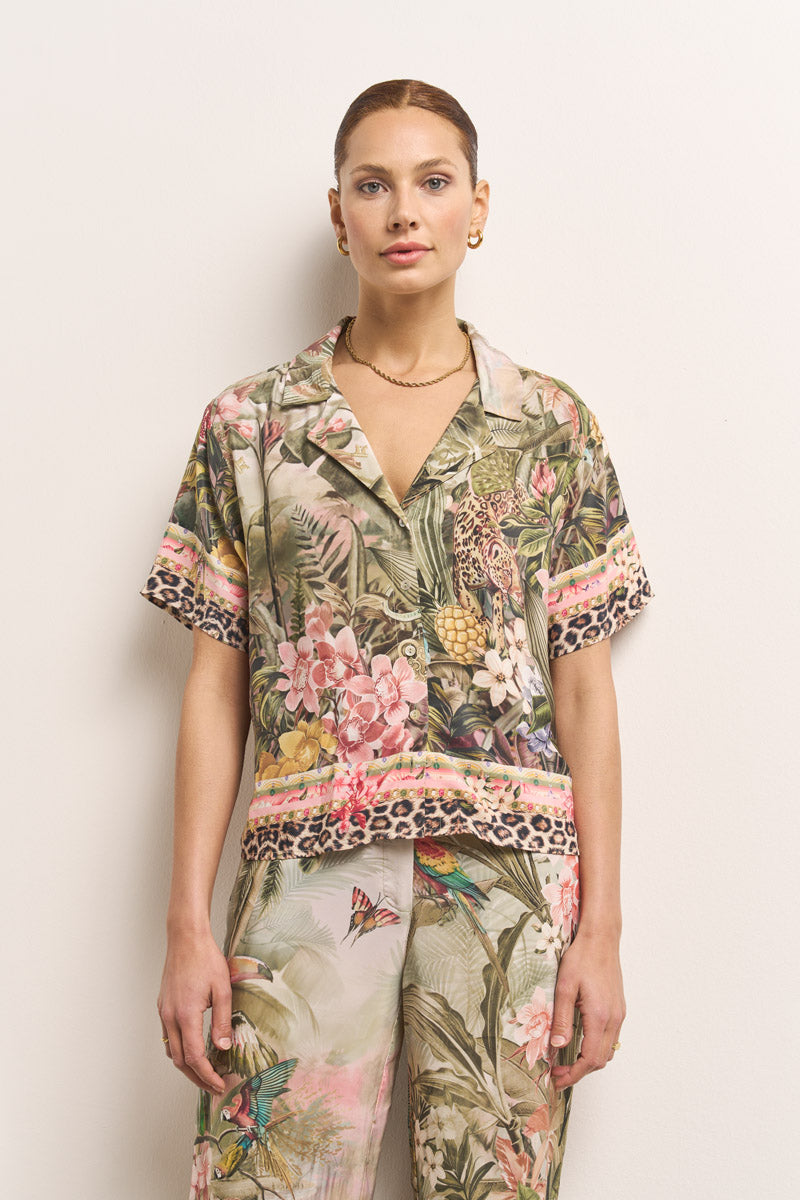 PRINCESS Viskosebluse Jungle Leo