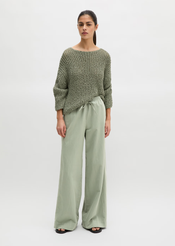 MARC O`POLO Wide Leg Hose aus Lyocell-Leinen-Mix