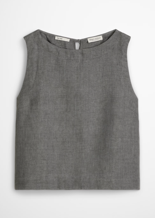 MARC O`POLO Ärmellose Leinenbluse