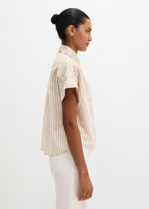 MARC O`POLO leichte Leinenbluse mit zartem Streifen
