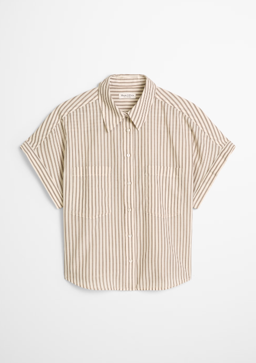MARC O`POLO leichte Leinenbluse mit zartem Streifen