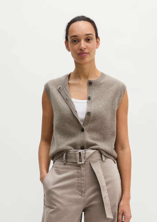 MARC O`POLO ärmellose Strickjacke aus Schurwolle