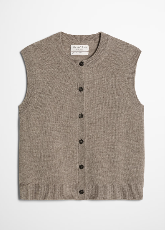 MARC O`POLO ärmellose Strickjacke aus Schurwolle