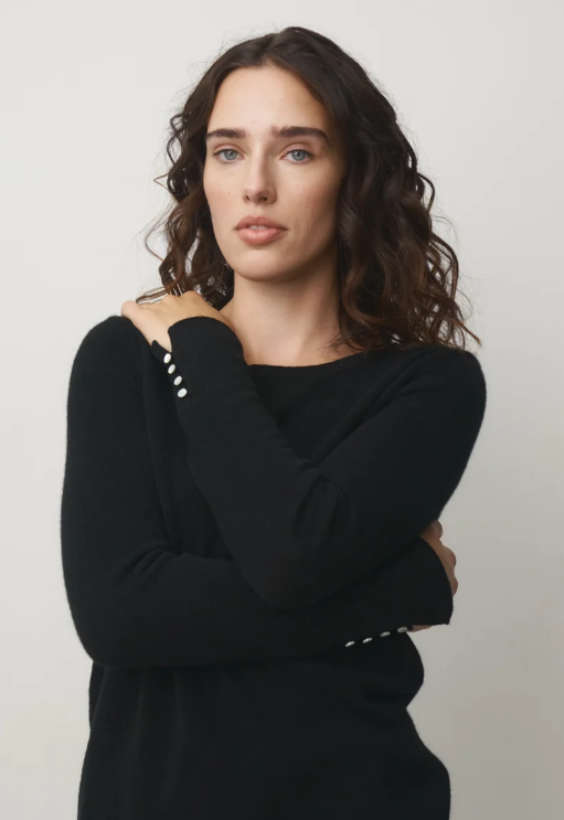 ESISTO Cashmerepullover mit Knopfleiste