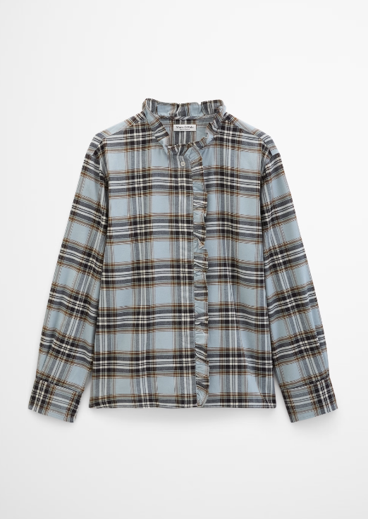 MARC O`POLO Karrierte Rüschenbluse