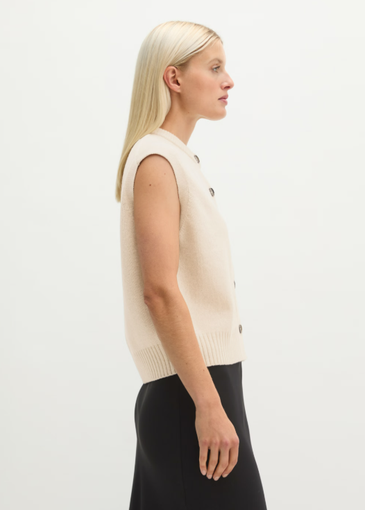 MARC O`POLO ärmelloser Cardigan aus Schurwolle-Mix