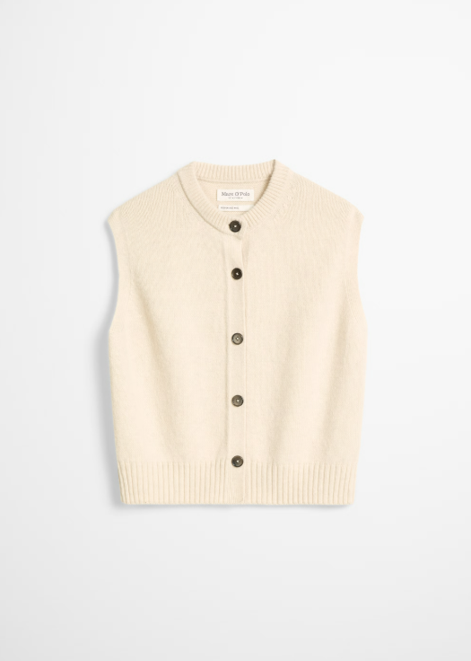 MARC O`POLO ärmelloser Cardigan aus Schurwolle-Mix