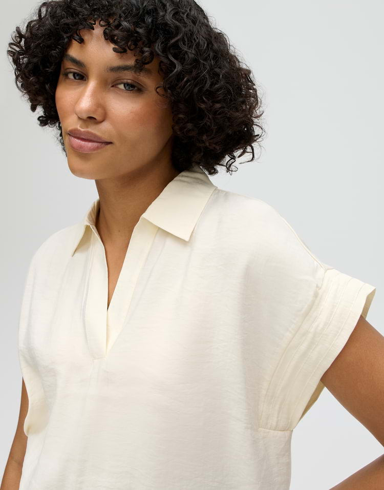OPUS Blusenshirt Sinula mit Materialmix