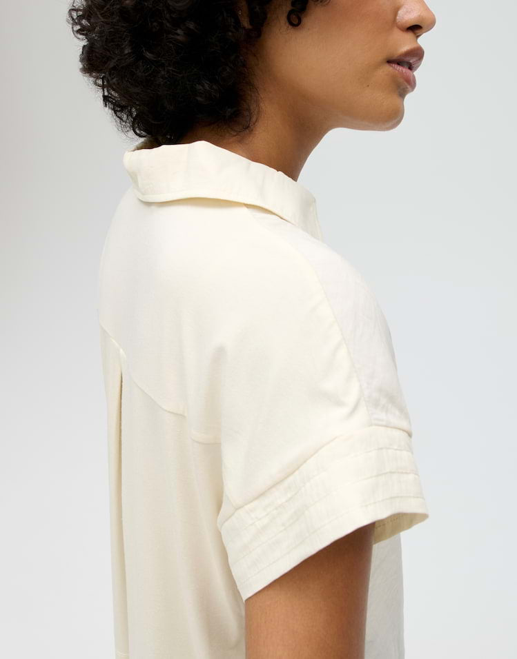 OPUS Blusenshirt Sinula mit Materialmix