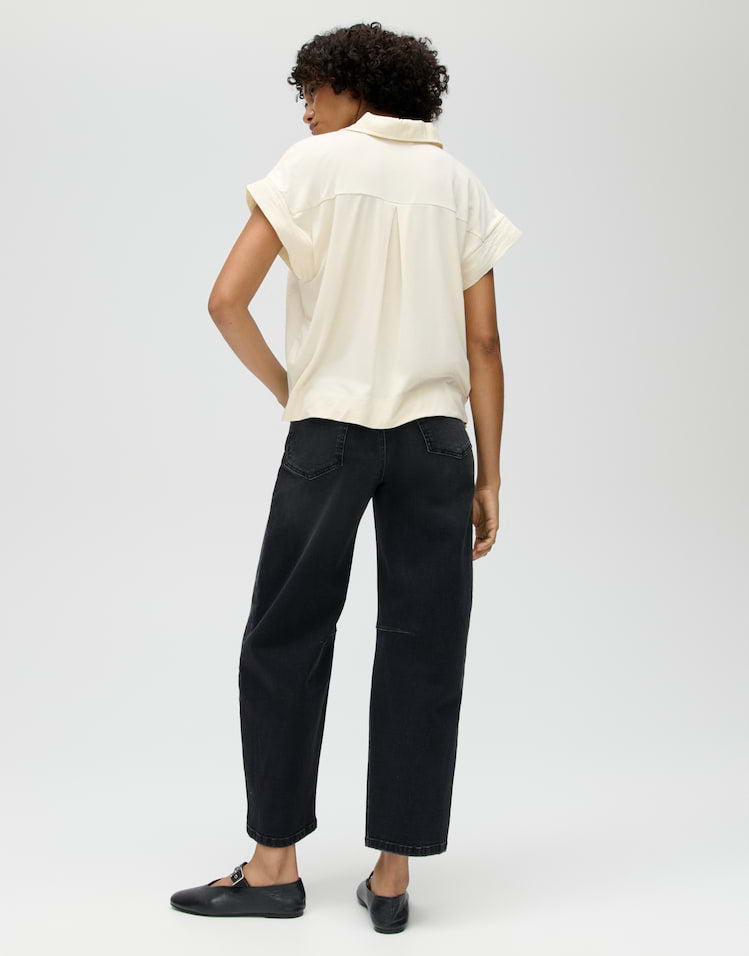 OPUS Blusenshirt Sinula mit Materialmix