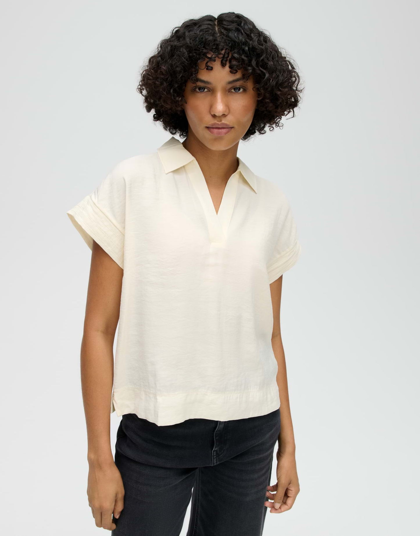 OPUS Blusenshirt Sinula mit Materialmix