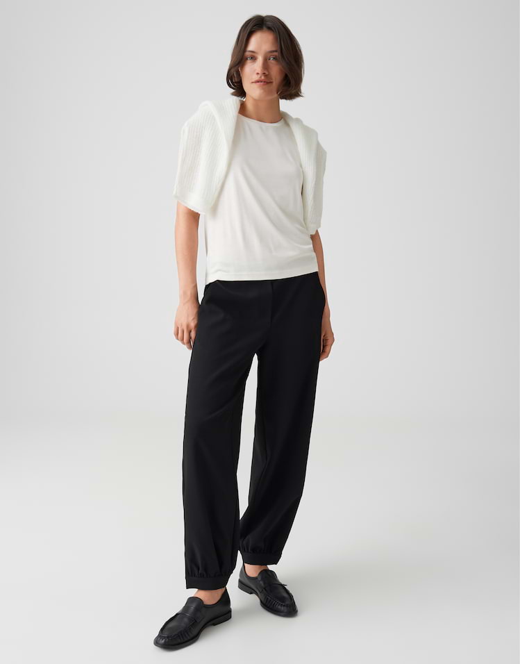 OPUS Jerseytop Inise mit Rippbündchen