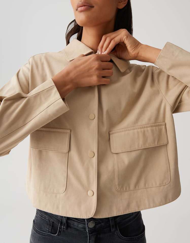 OPUS Kurzblazer Jelis aus Veloursimitat
