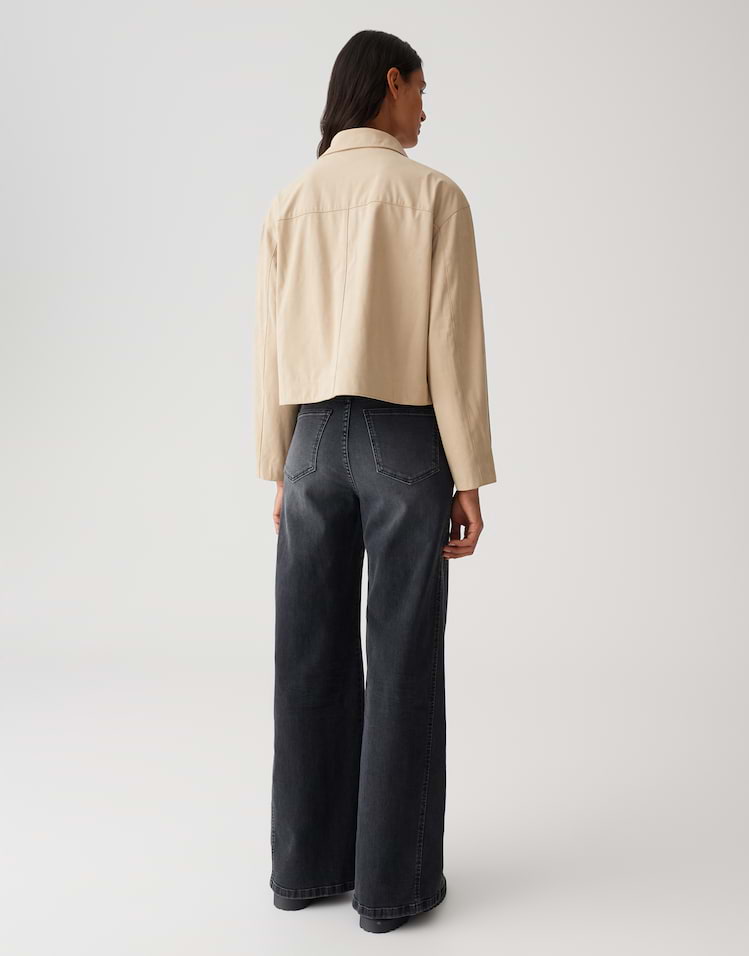 OPUS Kurzblazer Jelis aus Veloursimitat