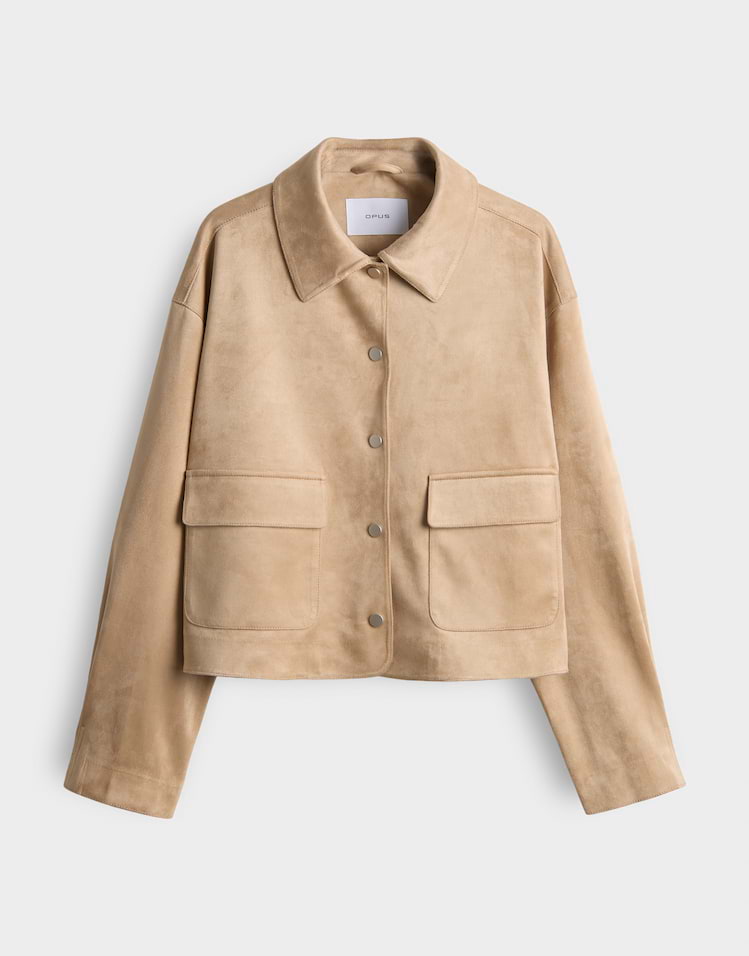 OPUS Kurzblazer Jelis aus Veloursimitat