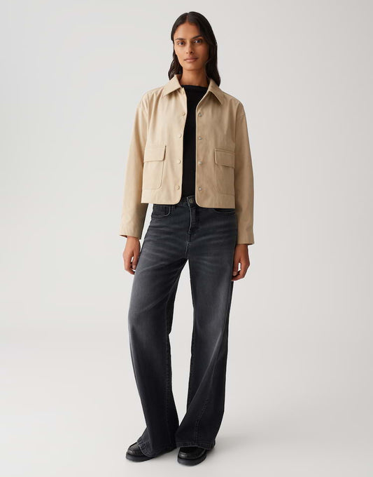 OPUS Kurzblazer Jelis aus Veloursimitat