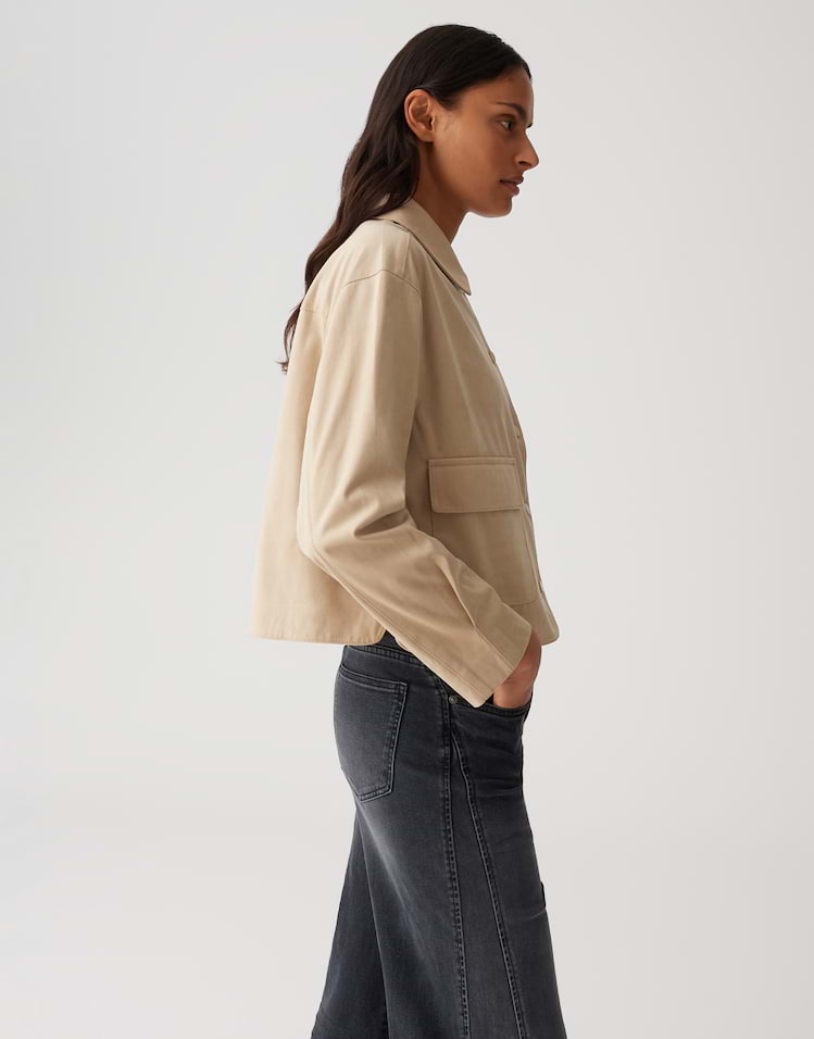 OPUS Kurzblazer Jelis aus Veloursimitat
