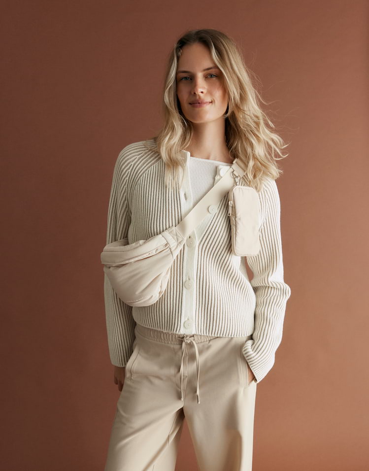 OPUS zweifarbige Strickjacke Delsie