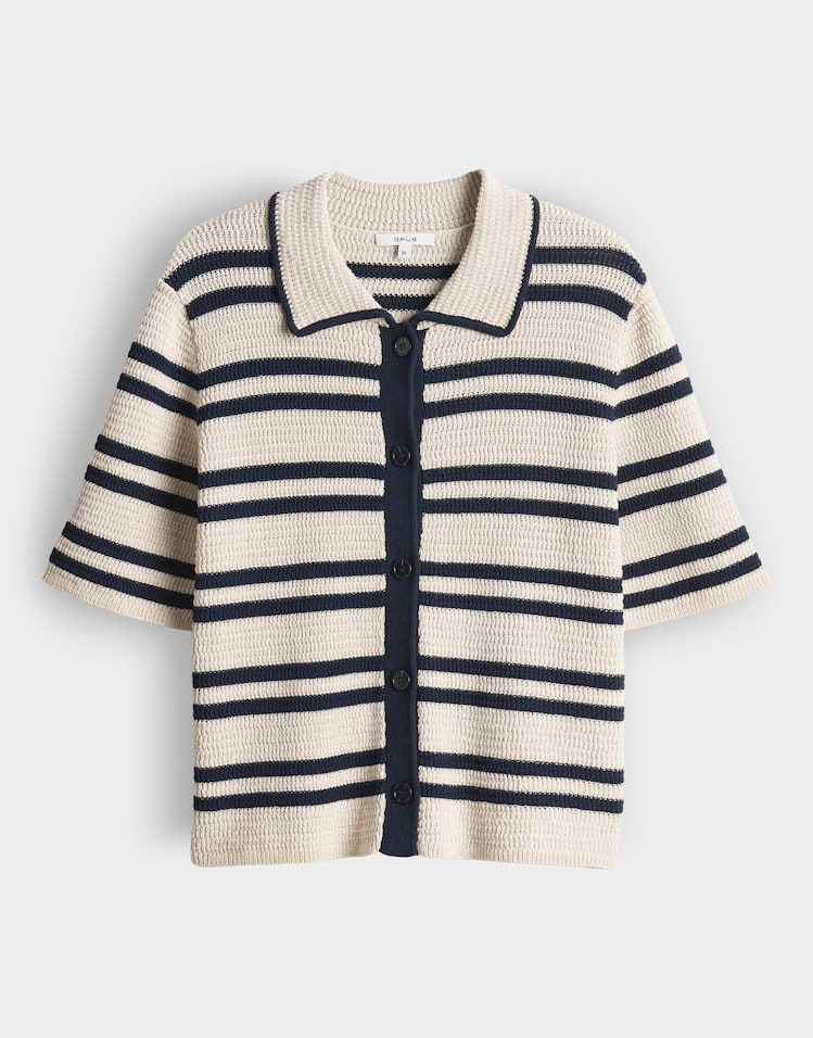 OPUS gestreifter Strickcardigan Dertiny