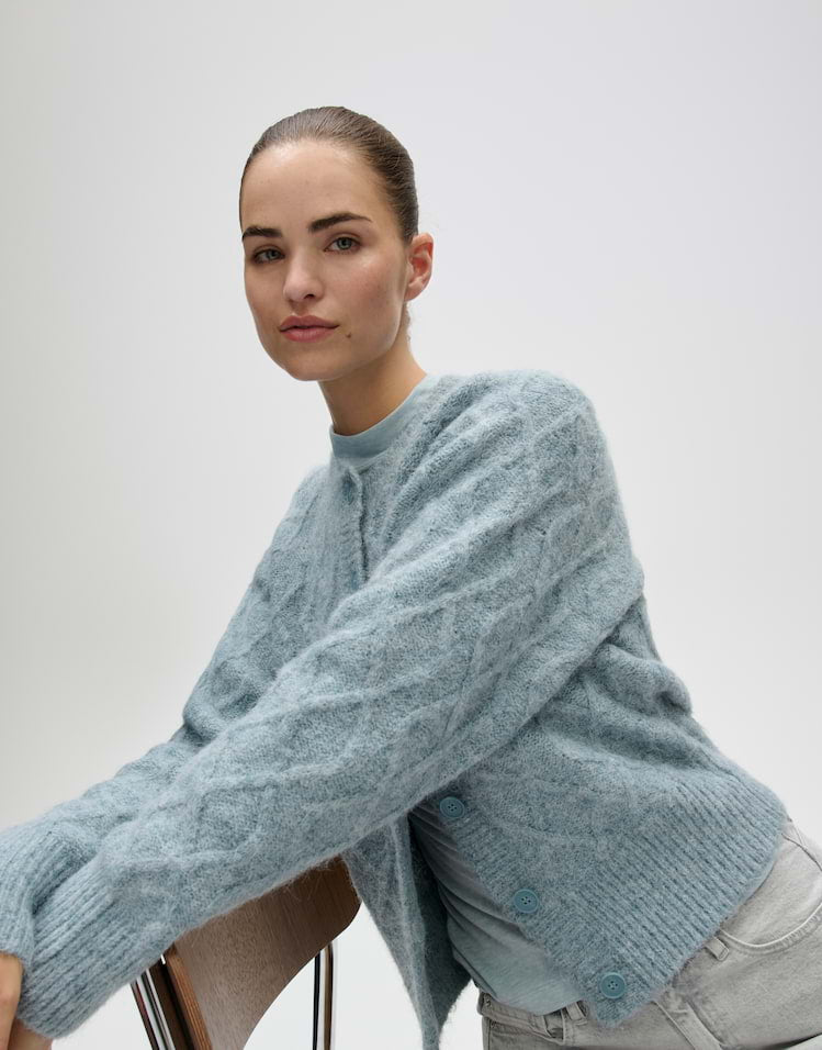 OPUS Zopfstrickjacke Dable