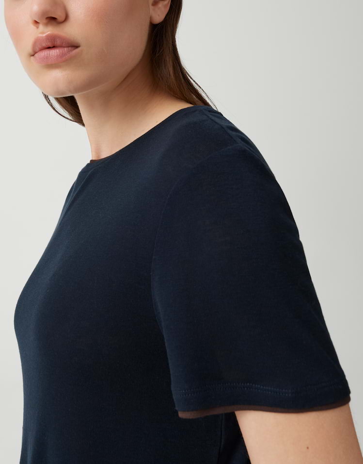 OPUS Shirt Soppel mit Kontrast-Paspeln