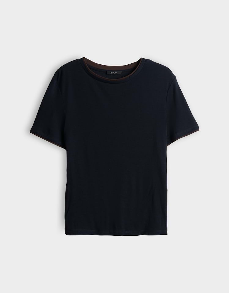 OPUS Shirt Soppel mit Kontrast-Paspeln