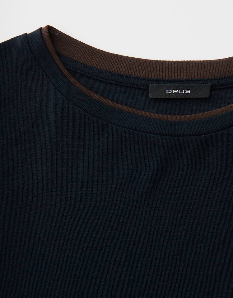 OPUS Shirt Soppel mit Kontrast-Paspeln