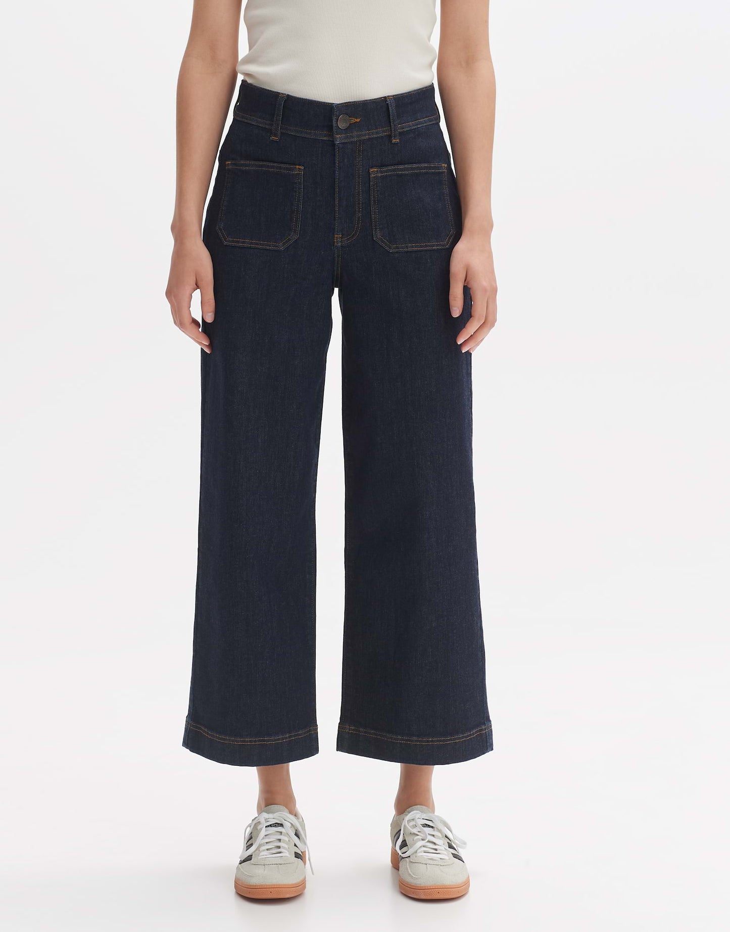 OPUS Wide Cropped Jeans Macoma Blue