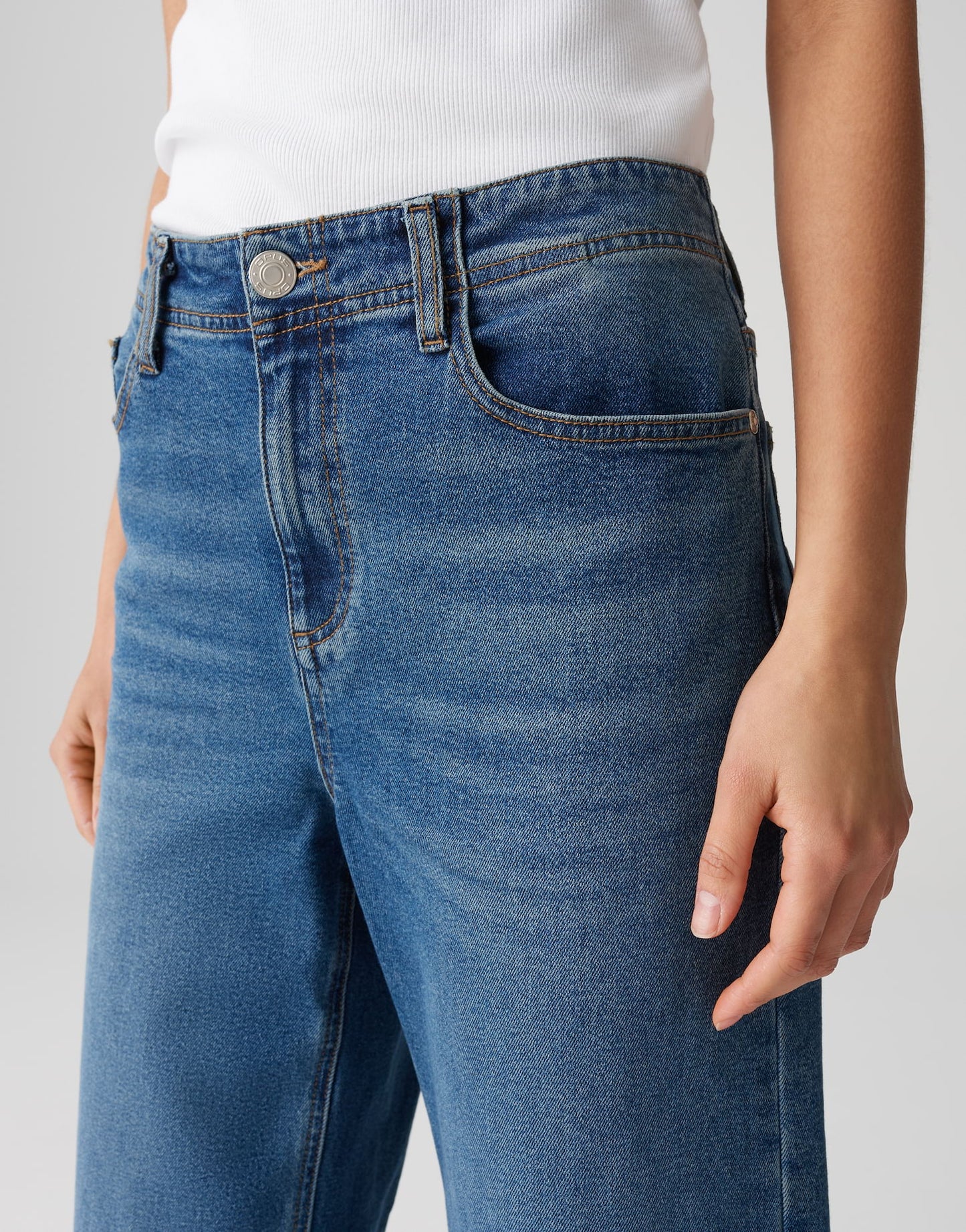 OPUS verkürzte Wide Leg Jeans Lanah