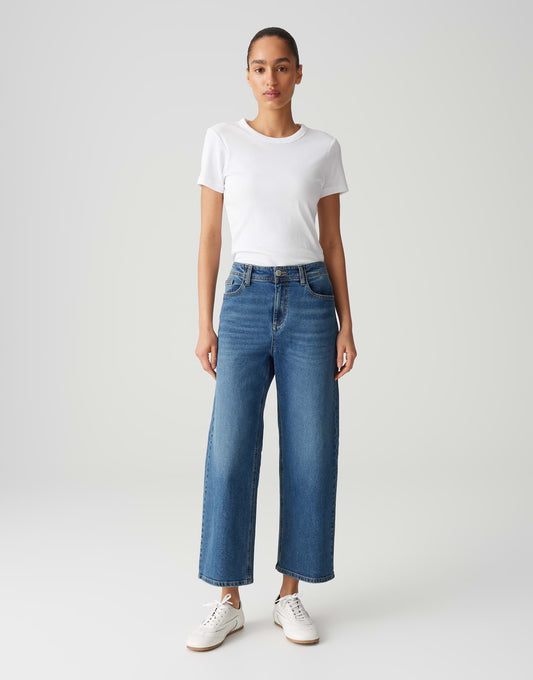 OPUS verkürzte Wide Leg Jeans Lanah