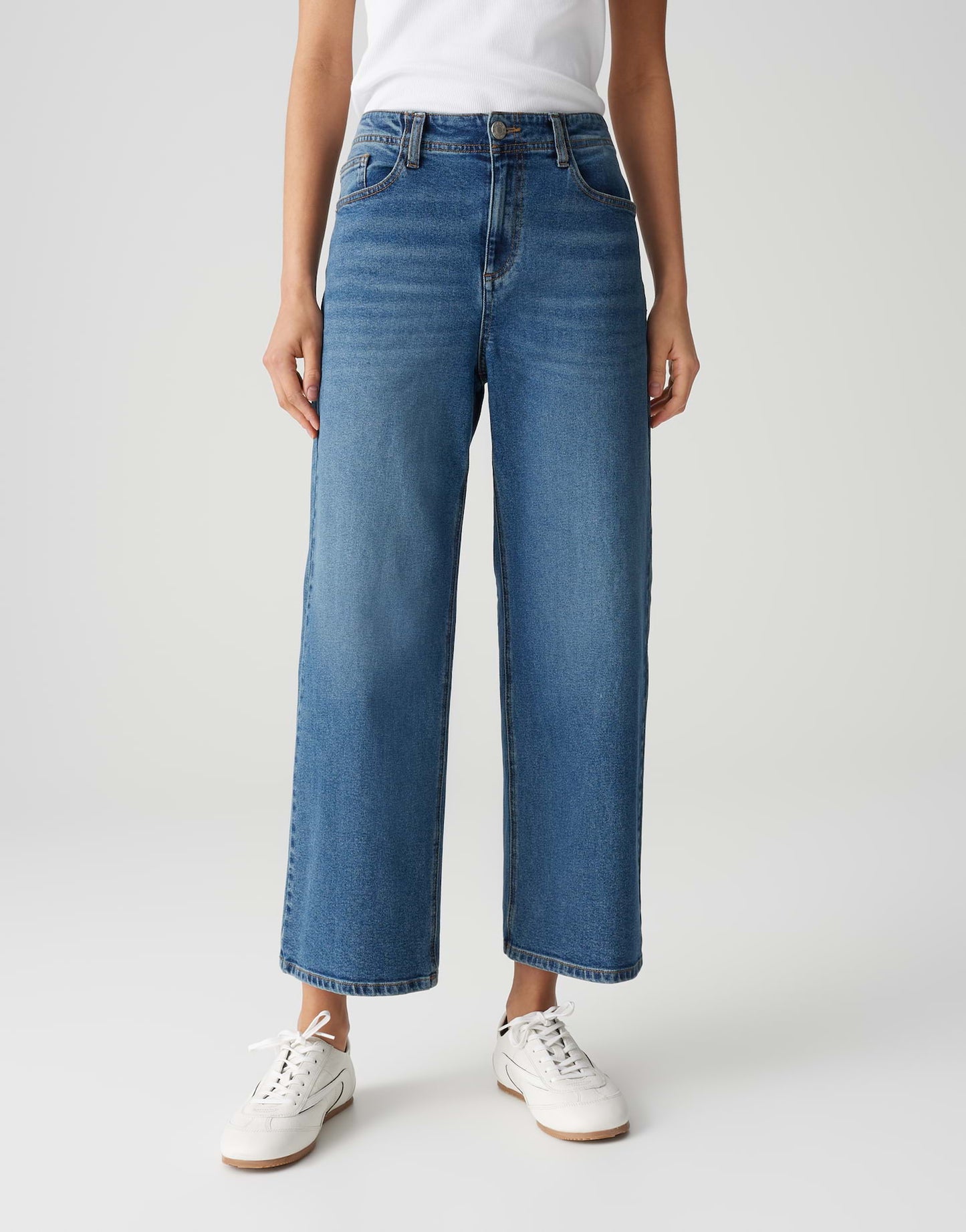 OPUS verkürzte Wide Leg Jeans Lanah