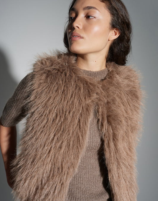 OPUS Weste Wondra aus Webpelz