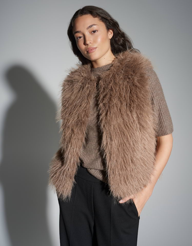 OPUS Weste Wondra aus Webpelz