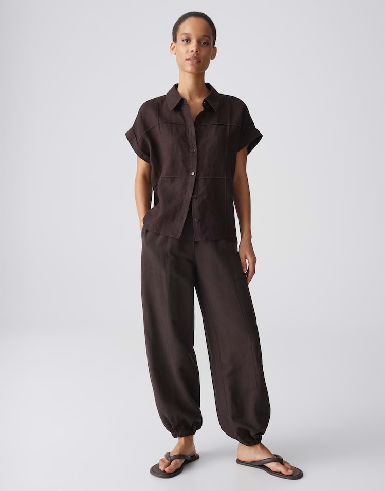OPUS Leinenbluse Felila mit Struktur