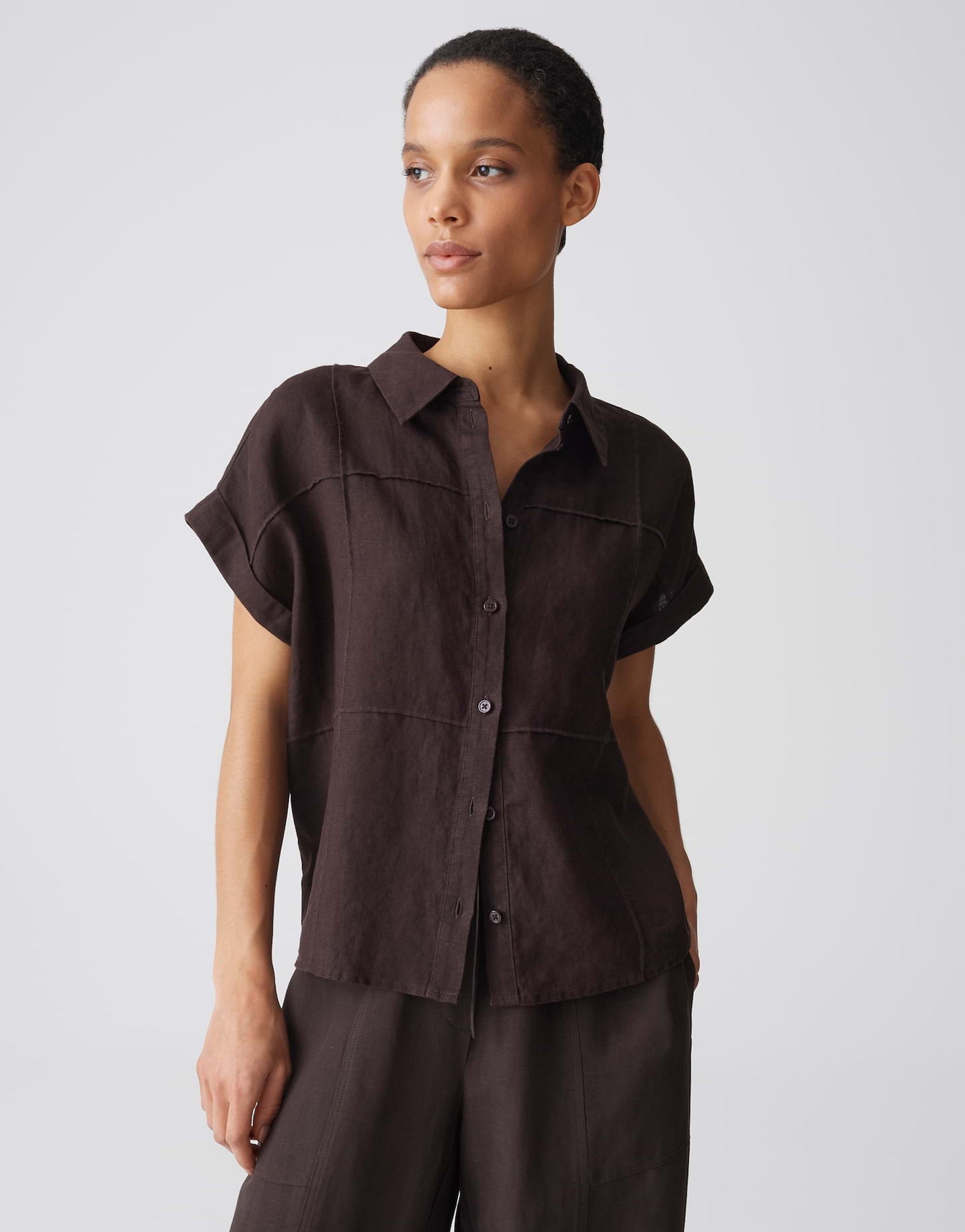 OPUS Leinenbluse Felila mit Struktur