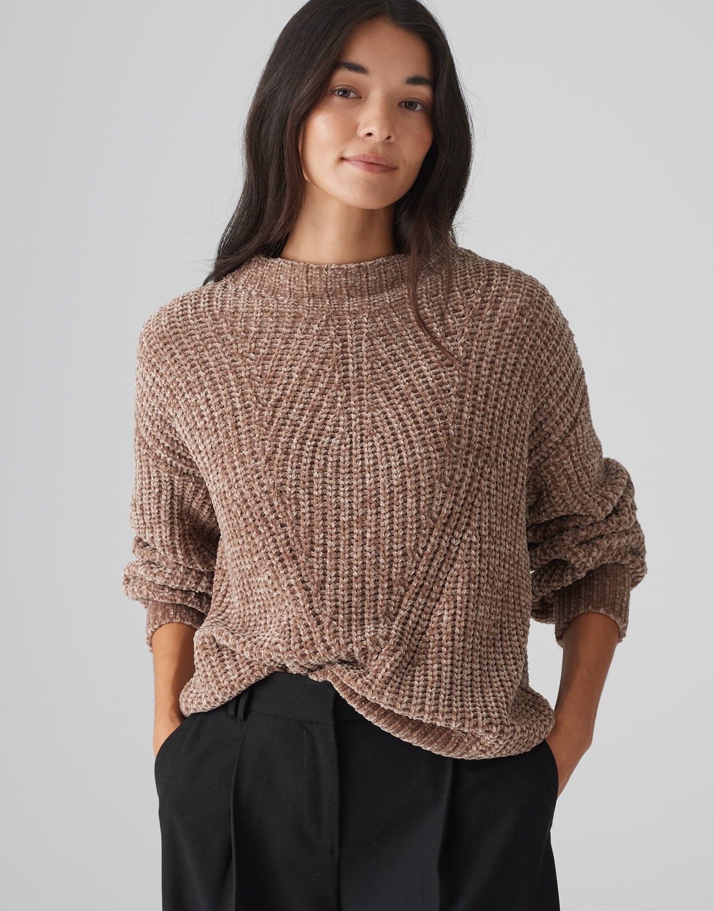 OPUS Pullover Paneta aus weichem Chenille