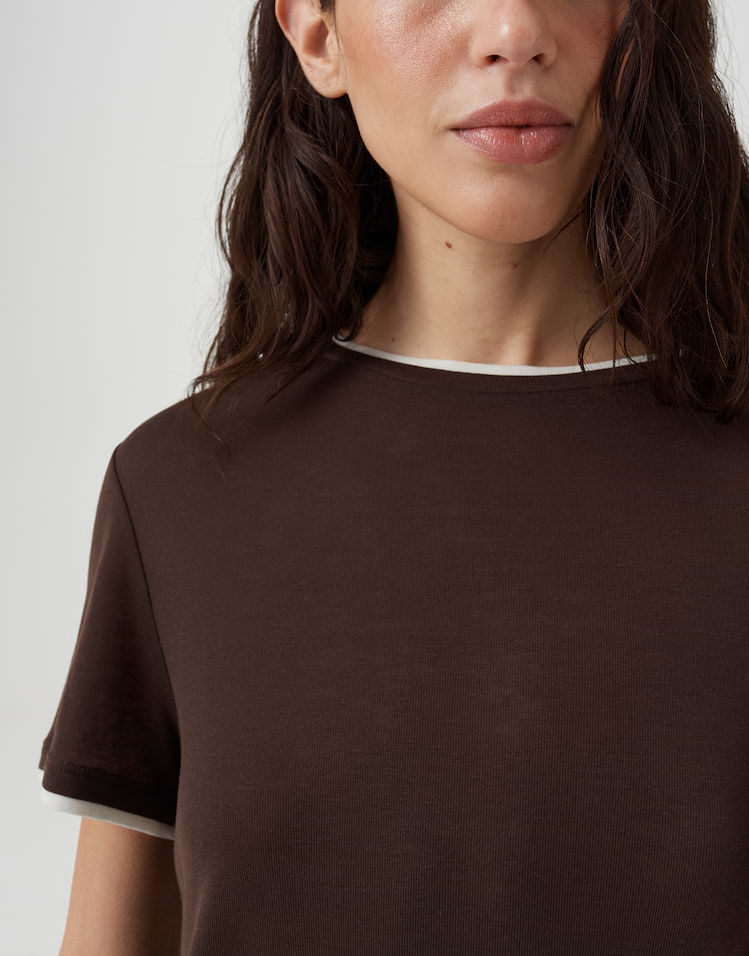 OPUS Shirt Soppel mit Kontrast-Paspel